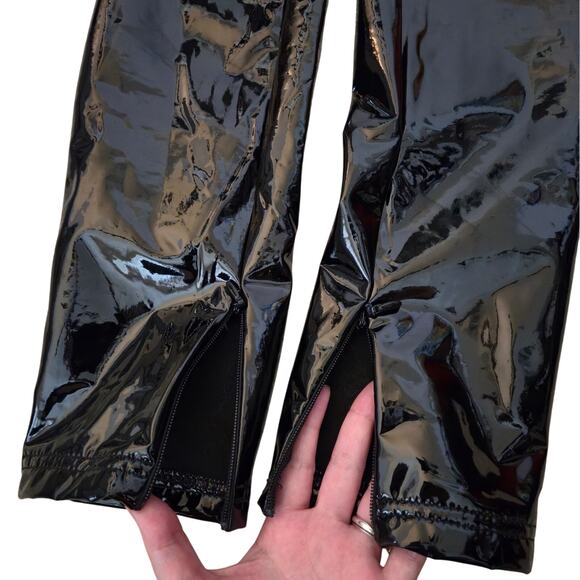 House of CB Harmony Black Patent High Waisted Pant S Bare Back Stretch Vinyl - Picture 4 of 11